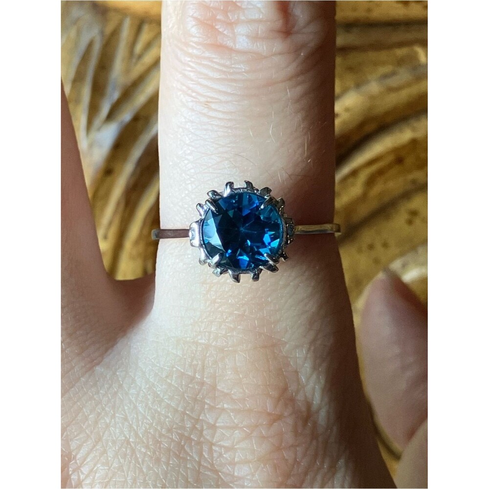 Genuine London Blue Topaz Ring Size 10